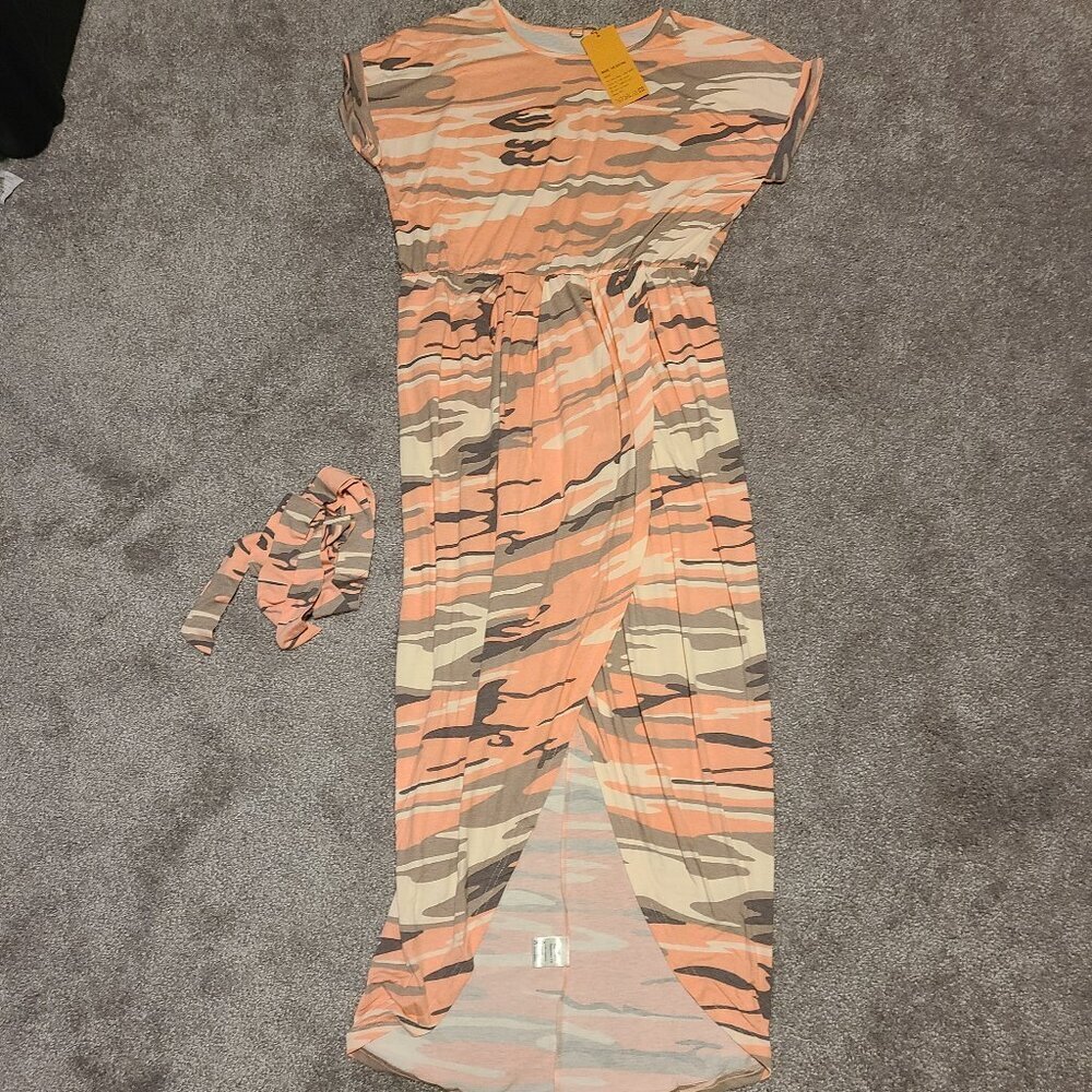 NWT Pink Camo high low dress